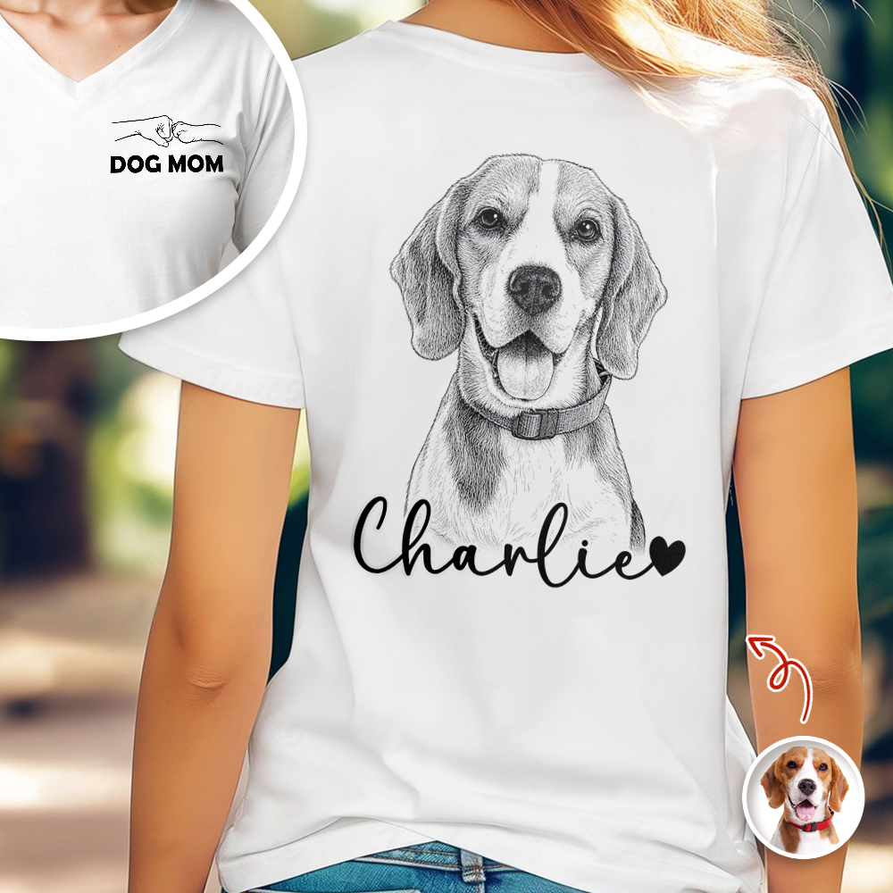 Custom Photo Dog Dad Back & Front Shirt - Personalized Gift for Dog Lovers HO82 902612