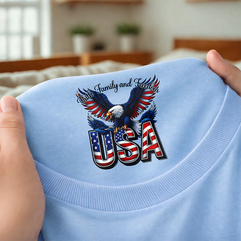 Faith, Family & Freedom 250th Anniversary of America Neck Print Shirt CH07 910908