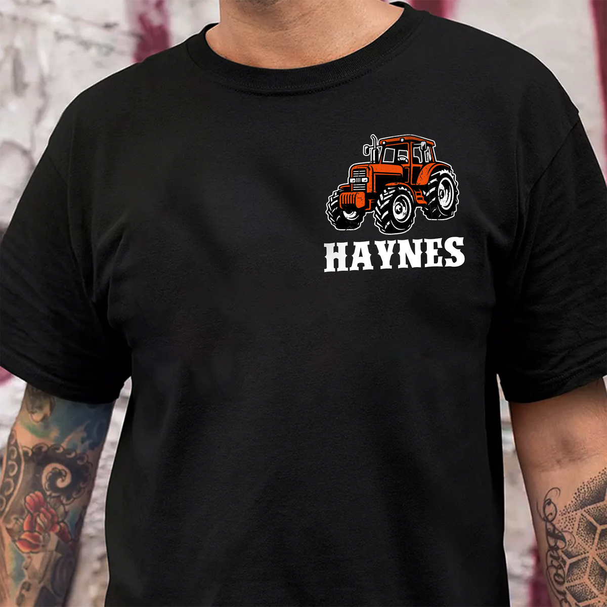 Personalized Tractor Farming Back & Front Dark Shirt CH07 895792