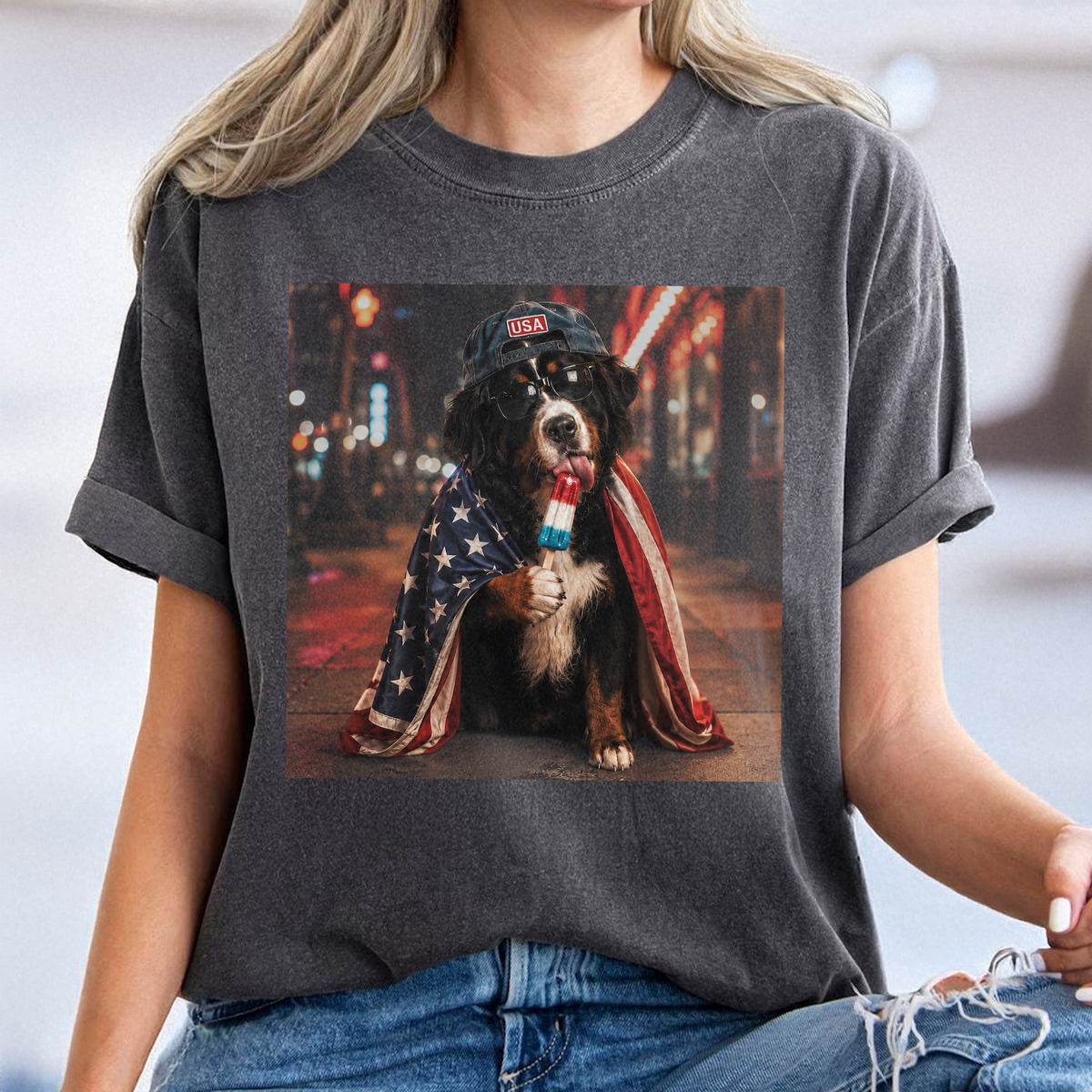 Custom Dog Photo My Dog Celebrate 250th Anniversary 4th Of July American Flag Comfort Shirt CH07 911882