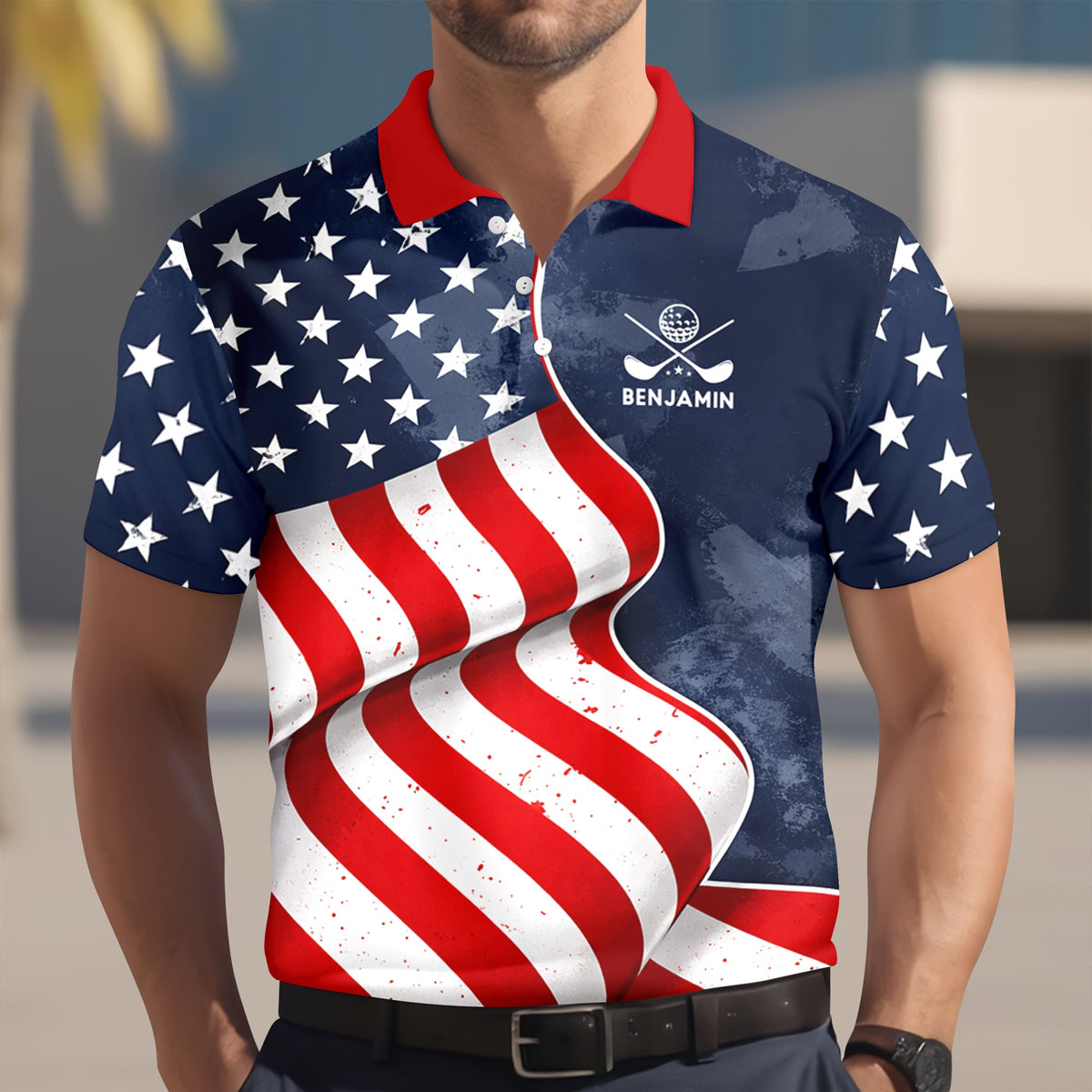 Custom Name America Flag Eagle Polo Shirt - 250th Anniversary Patriotic Gift for Golfers TH10 169565