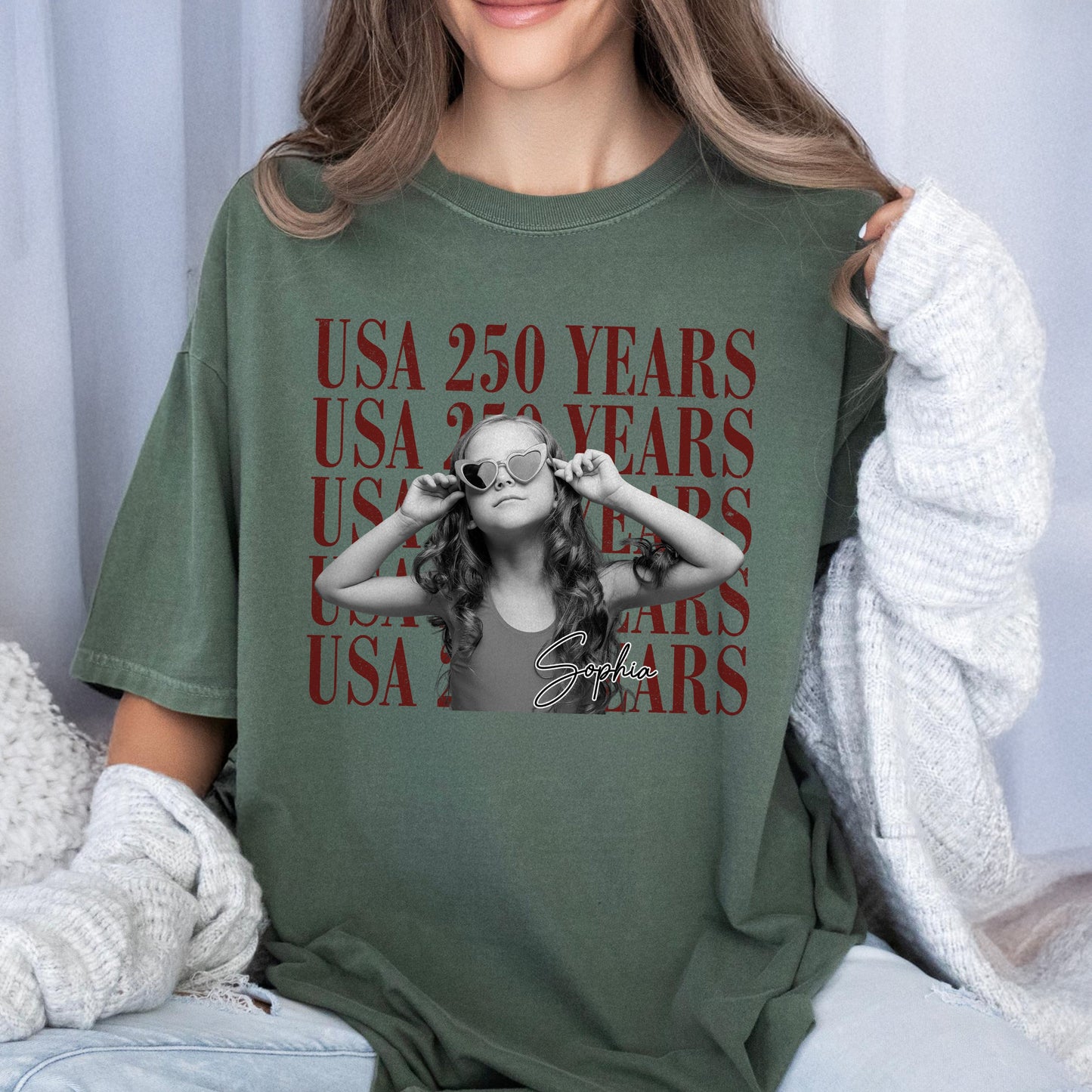 Personalized Vintage Photo USA 250 Years Freedom Comfort Shirt TH10 169975