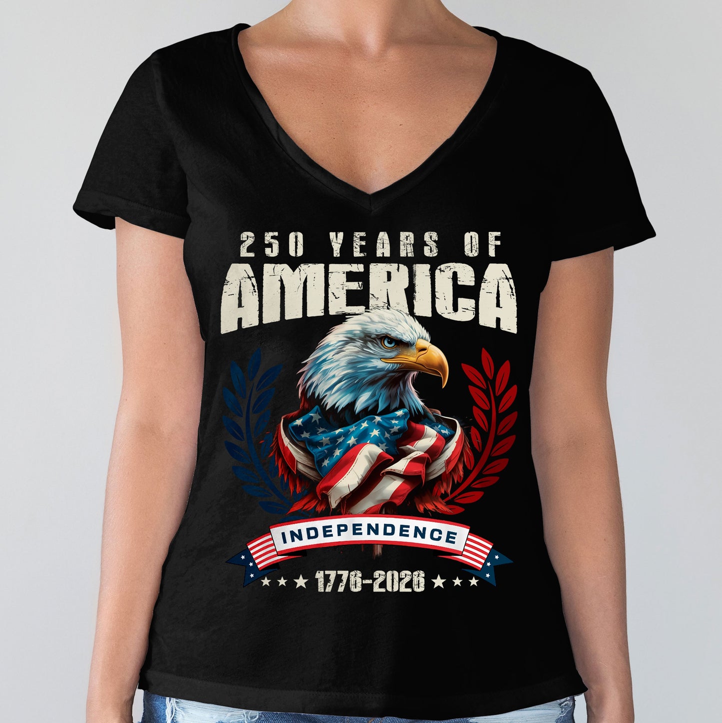250 Years of America Eagle Independence Day Patriotic Dark Shirt LM32 895255