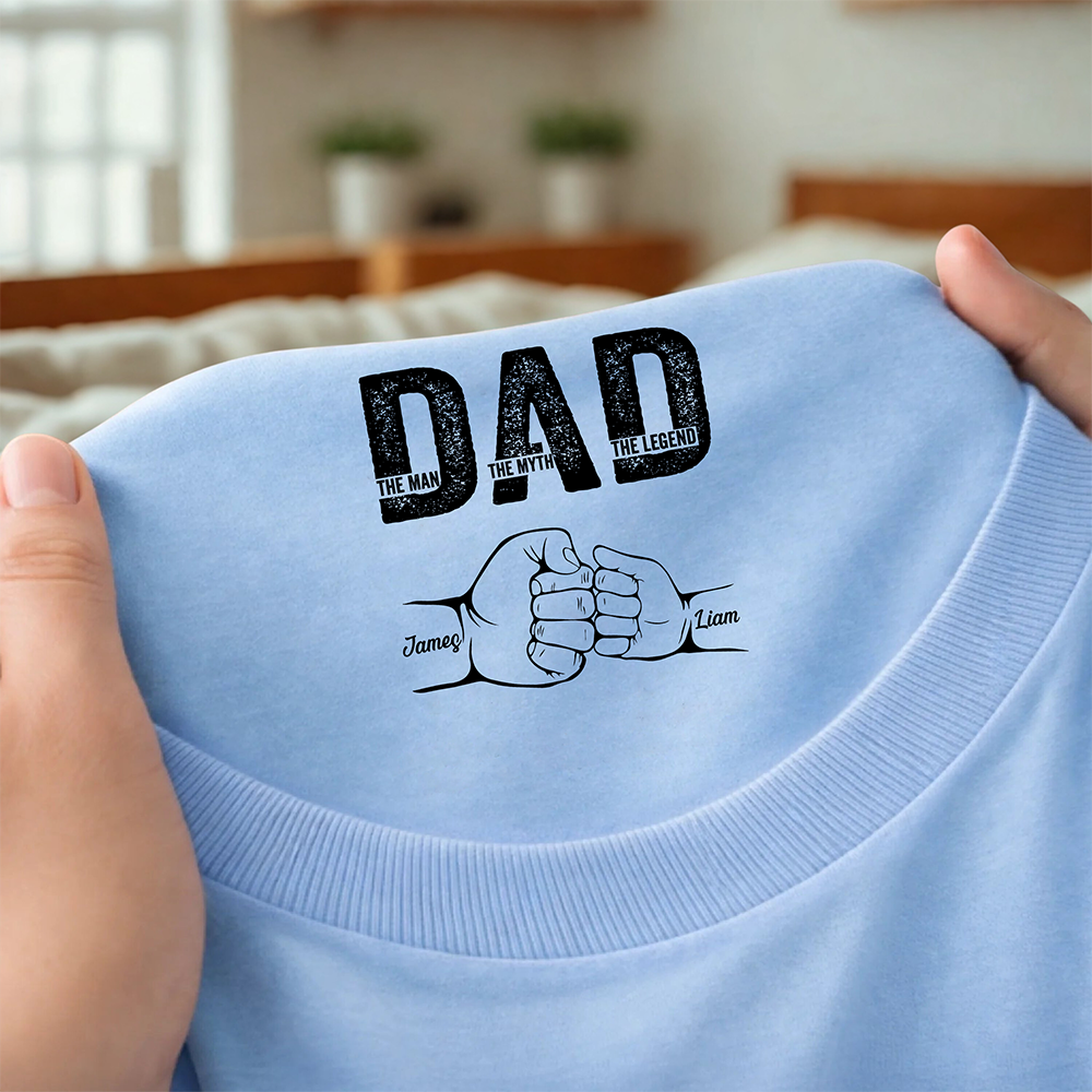 Custom Name Dad The Man The Myth The Legend Back Neck Shirt Personalized Father's Day Gift HA75 920792