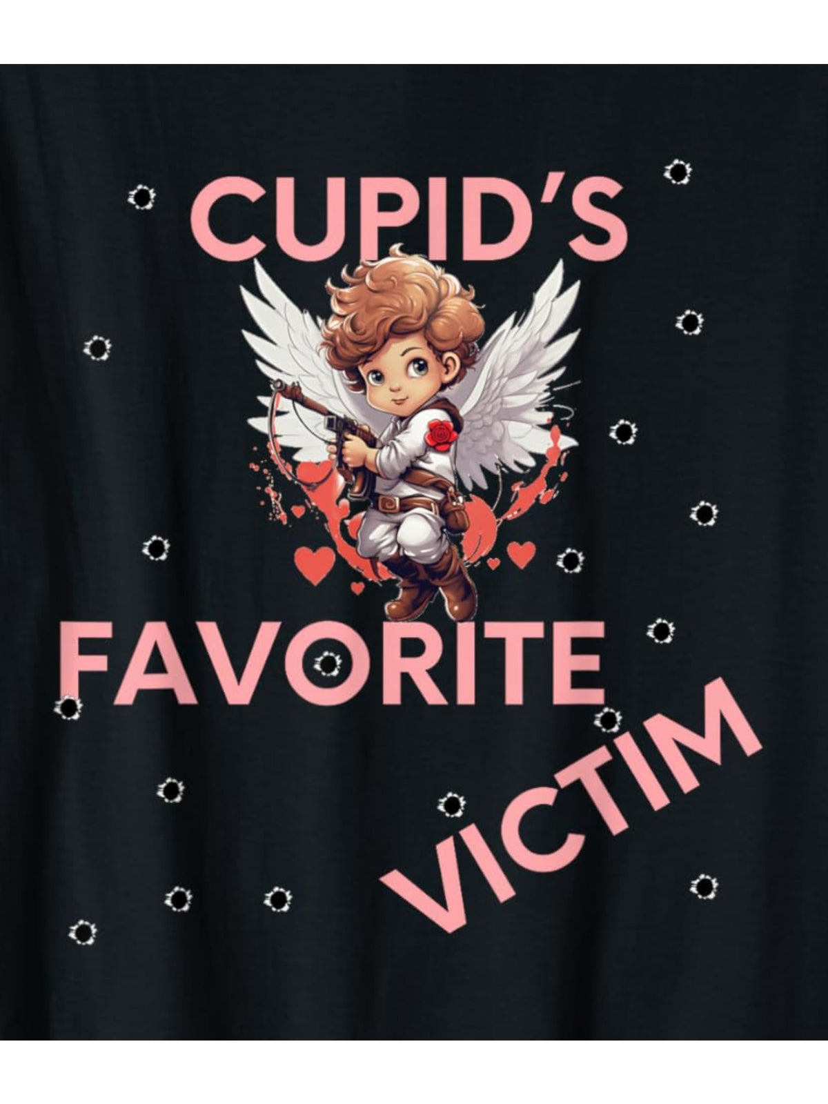 Cupid'S Favorite Victim Retro Trendy Printed T-shirt, Men'S Casual and Comfortable T-shirt Summer, Men'S Short-sleeved Top for Everyday Activities Birthday Gift To Men