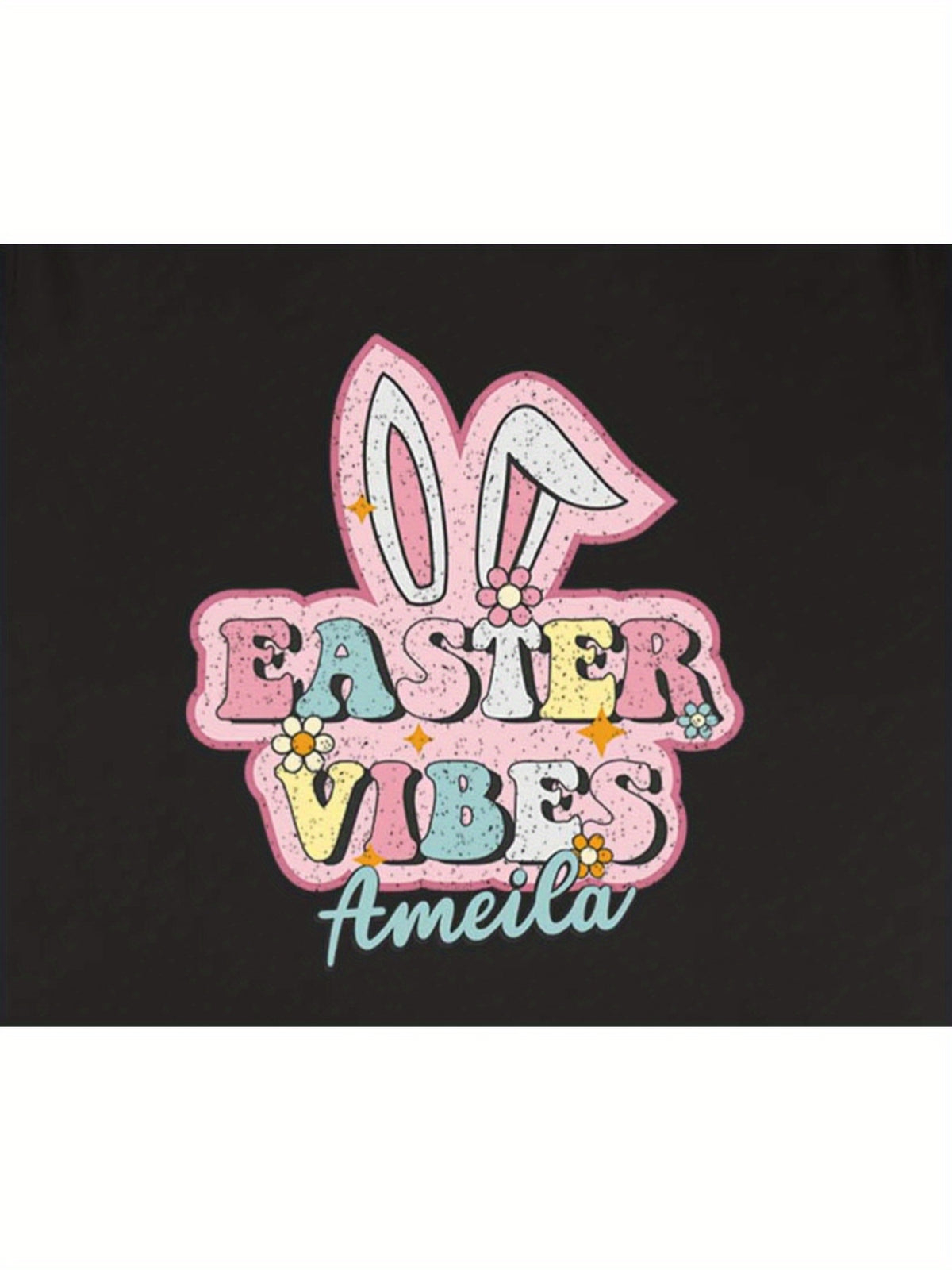 [Comfortable Fit] Men's Easter Vibes Graphic T-Shirt, 100% Cotton Crew Neck Tee, Casual Short Sleeve Knit Fabric Top with Rabbit Ears Print, Summer Comfort Fit - 180g
