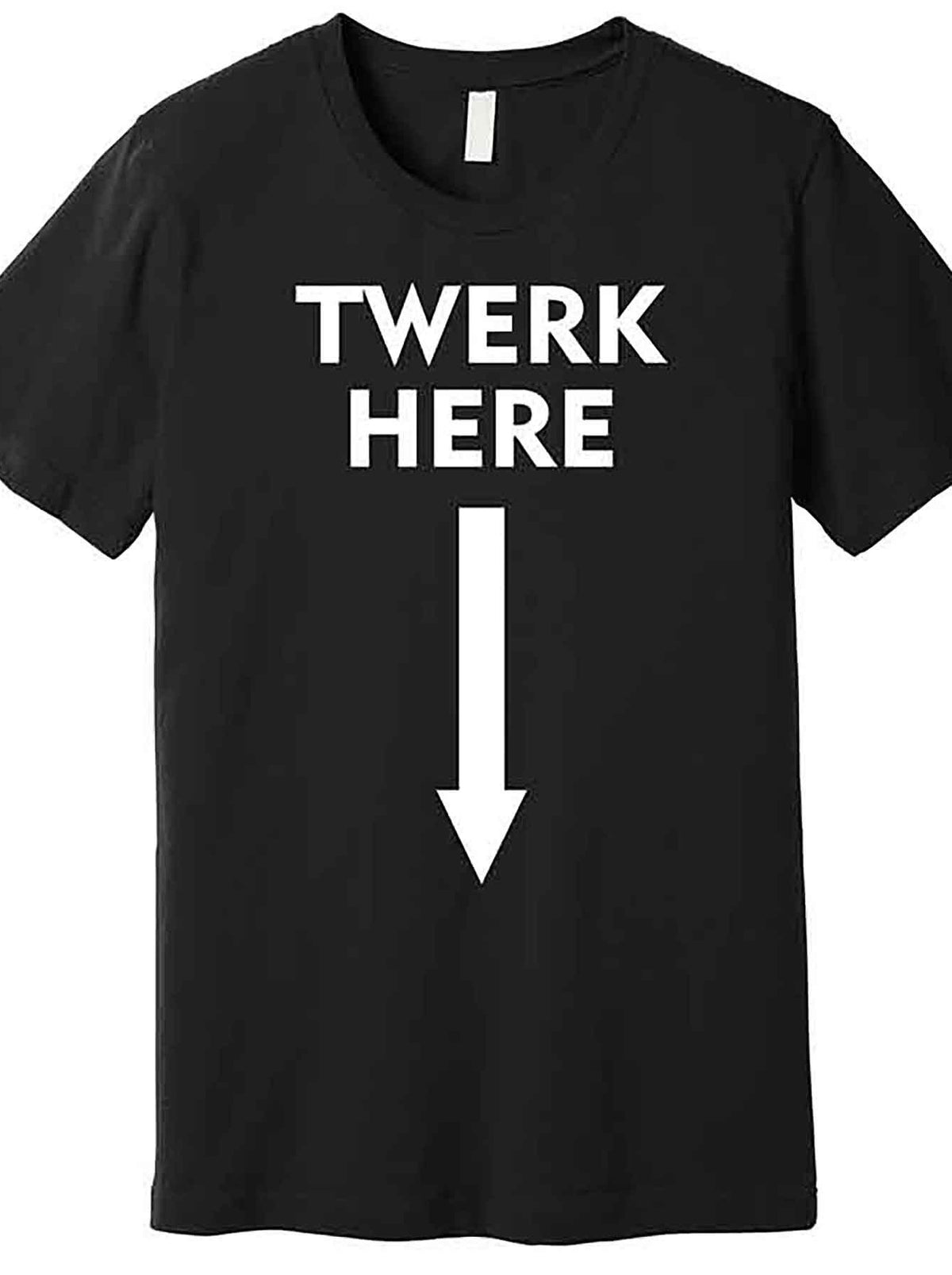 Twerk Here Funny Arrow Premium T-Shirt 229604 funny Men'S Short Sleeve Graphic T-shirt Collection black AA