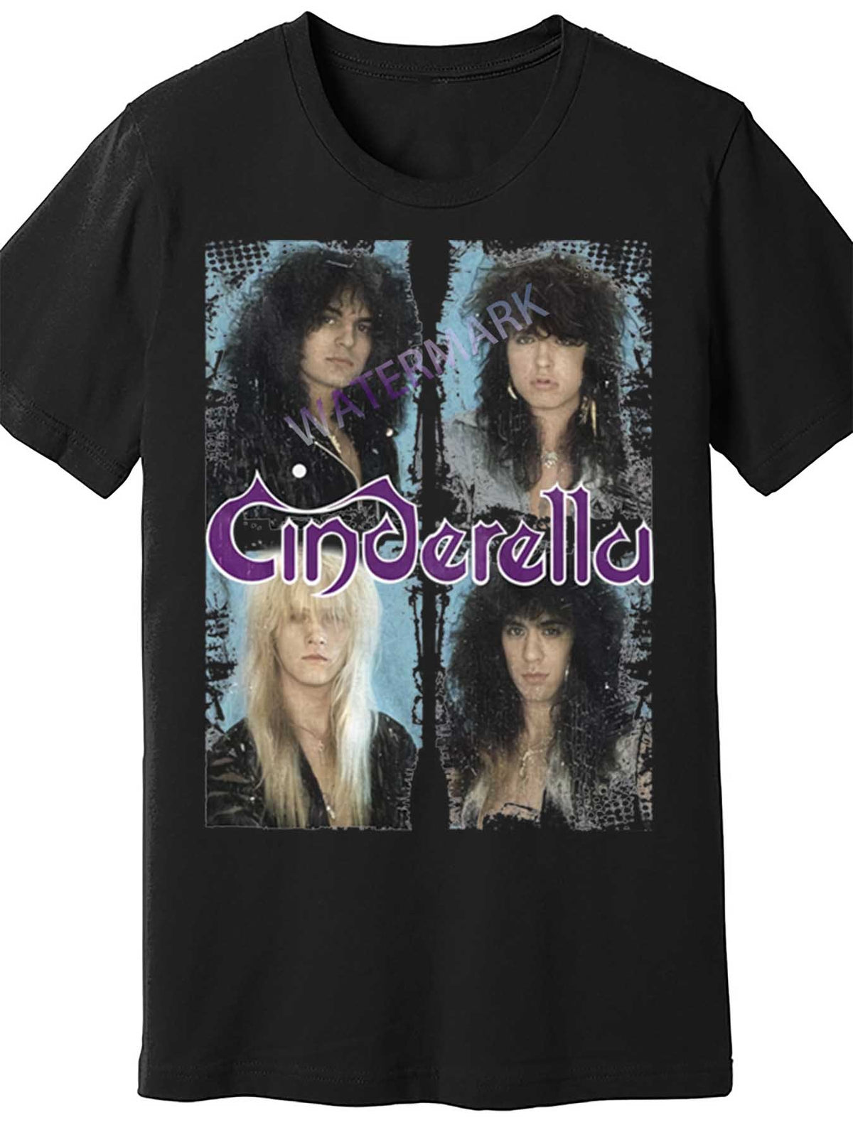 Men's Black Cinderella Rock Band Graphic T-Shirt - Short Sleeve, 100% Cotton, Round Neck, Casual Fit, Machine Washable, Bold Print Design, Casual Wear | Bold Print Shirt | Cotton Tshirt