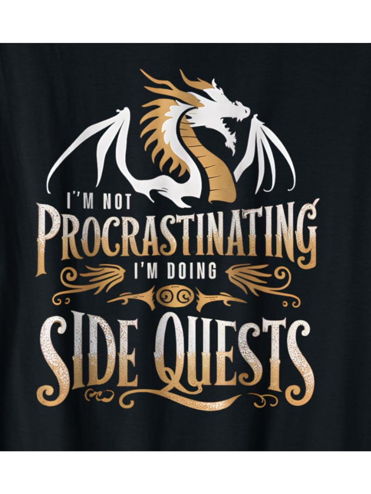 I'm Not Procrastinating I'm Doing Side Quests Retro Trendy Printed T-shirt, Men'S Casual and Comfortable T-shirt Summer, Men'S Short-sleeved Top for Everyday Activities Birthday Gift to Men