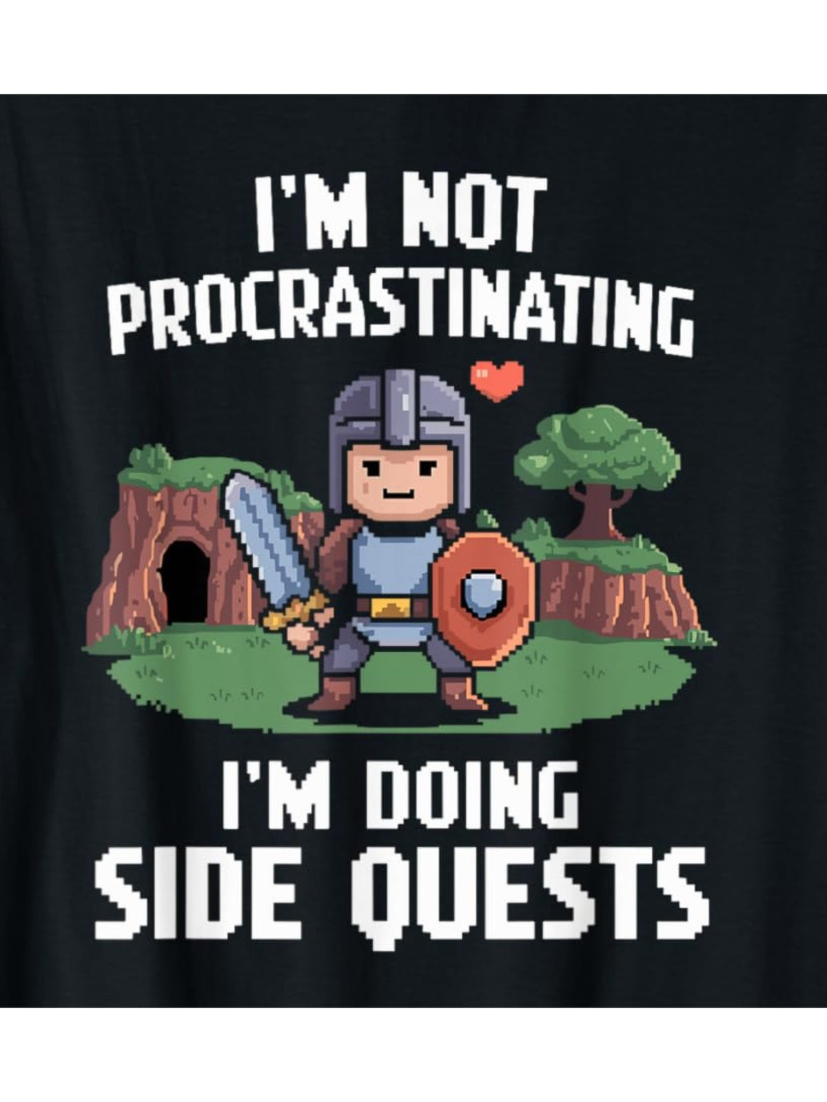 I'm Not Procrastinating I'm Doing Side Quests Retro Trendy Printed T-shirt, Men'S Casual and Comfortable T-shirt Summer, Men'S Short-sleeved Top for Everyday Activities Birthday Gift to Men