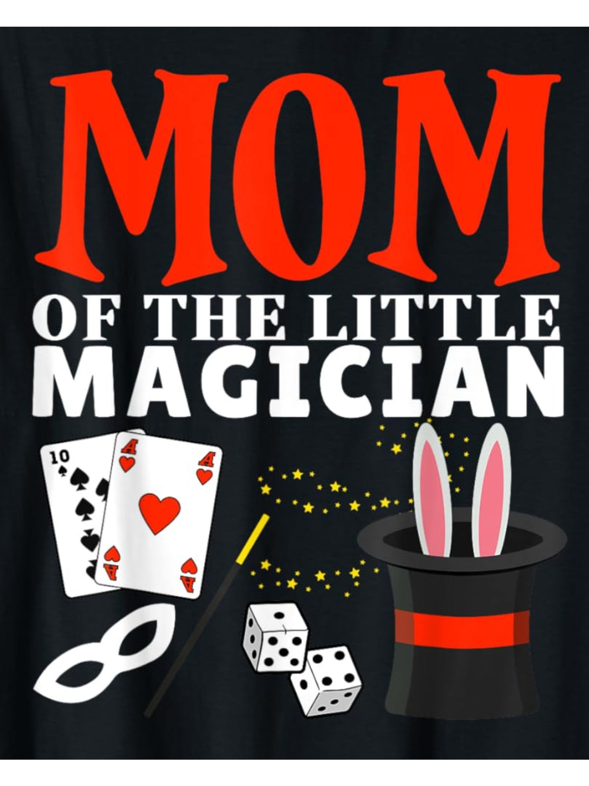 Mom of the Little Magician Vintage Printed T-Shirt - Men's Casual Comfortable Short-Sleeved Top for Everyday Activities, Summer Birthday Party Gift, Youngsters Magic Theme, Humor