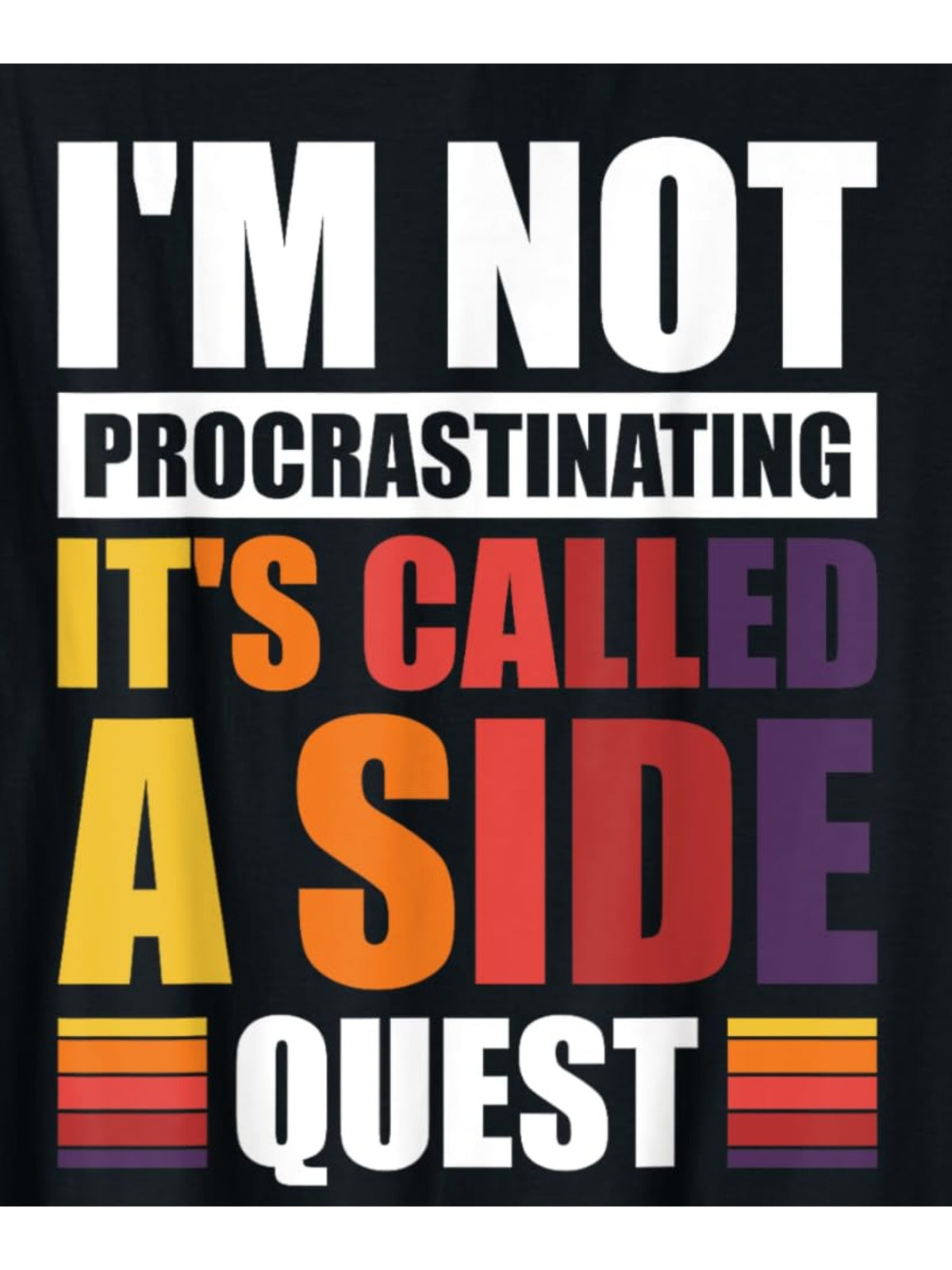 I'm Not Procrastinating I'm Doing Side Quests Retro Trendy Printed T-shirt, Men'S Casual and Comfortable T-shirt Summer, Men'S Short-sleeved Top for Everyday Activities Birthday Gift to Men