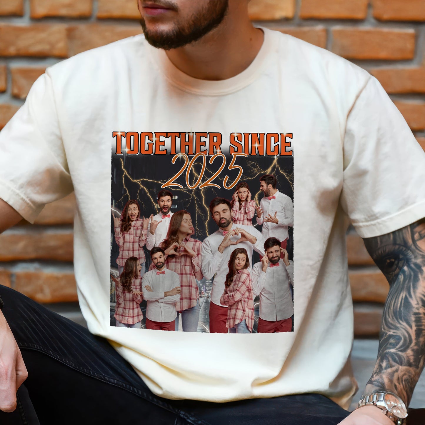 Custom Portrait Photo Together Since Vintage Style Couple Comfort Shirt HO82 894900