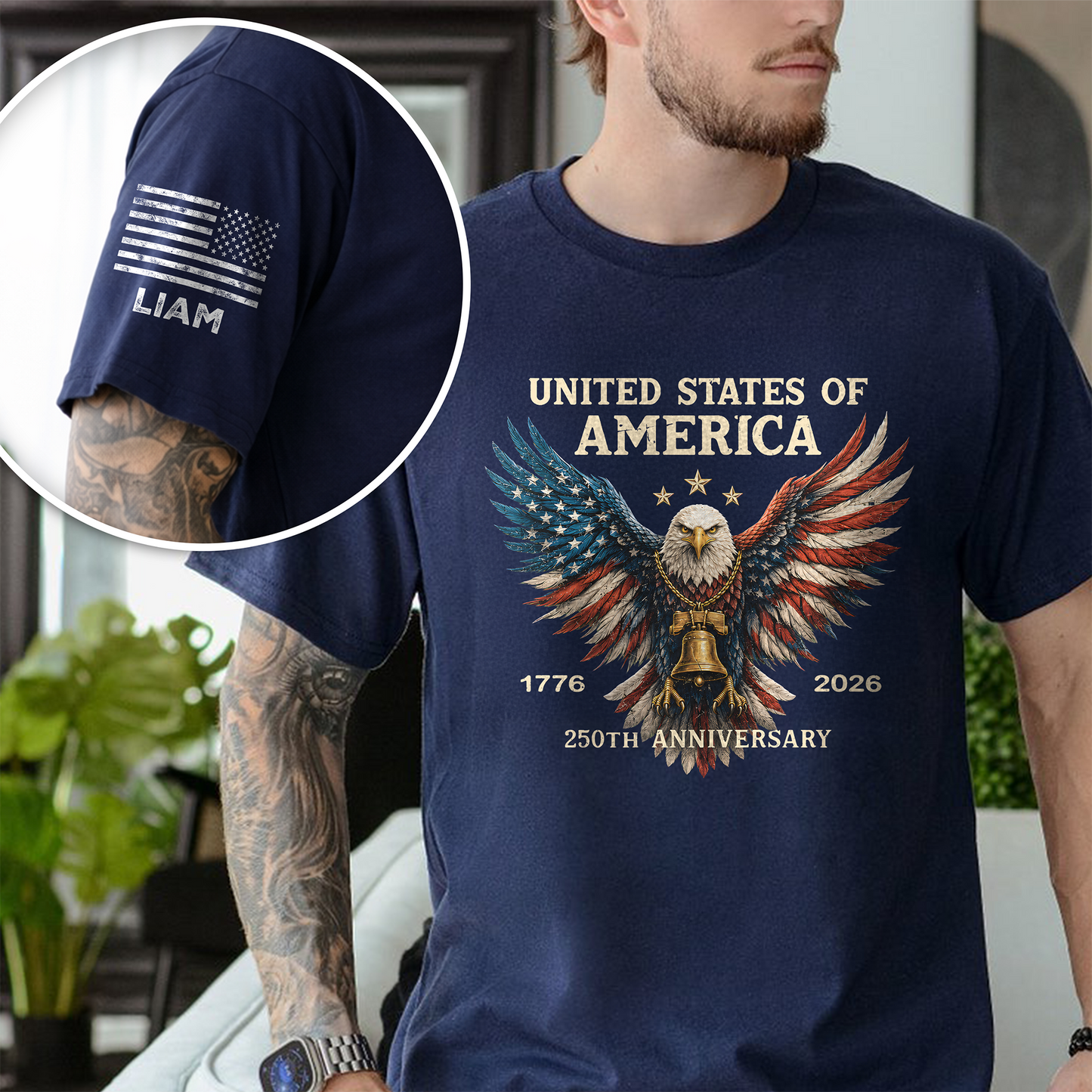 Personalized USA 250th Anniversary Eagle 1776¨C2026 Short Sleeve Print Shirt LM32 669045