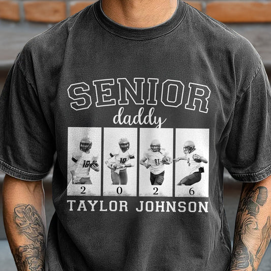 Custom Photo Senior Football Mama Comfort Color Shirt Gifts For Football Mom, Football Lover CH07 899444