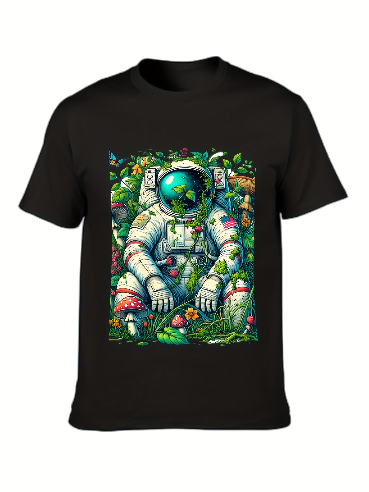 Astronaut Print Graphic Tees For Men S - 3XL Short Sleeve Colorful T-Shirts