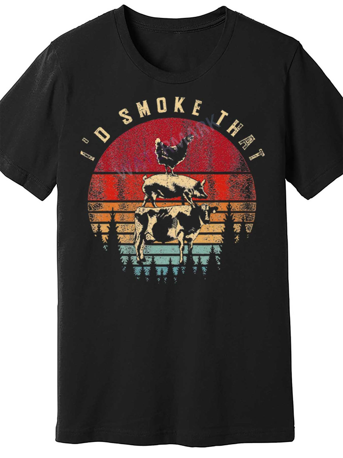 Id Smoke That Funny Smoked Meat BBQ Chef Barbecue 83925 funny Men'S Short Sleeve T-shirt black TT4
