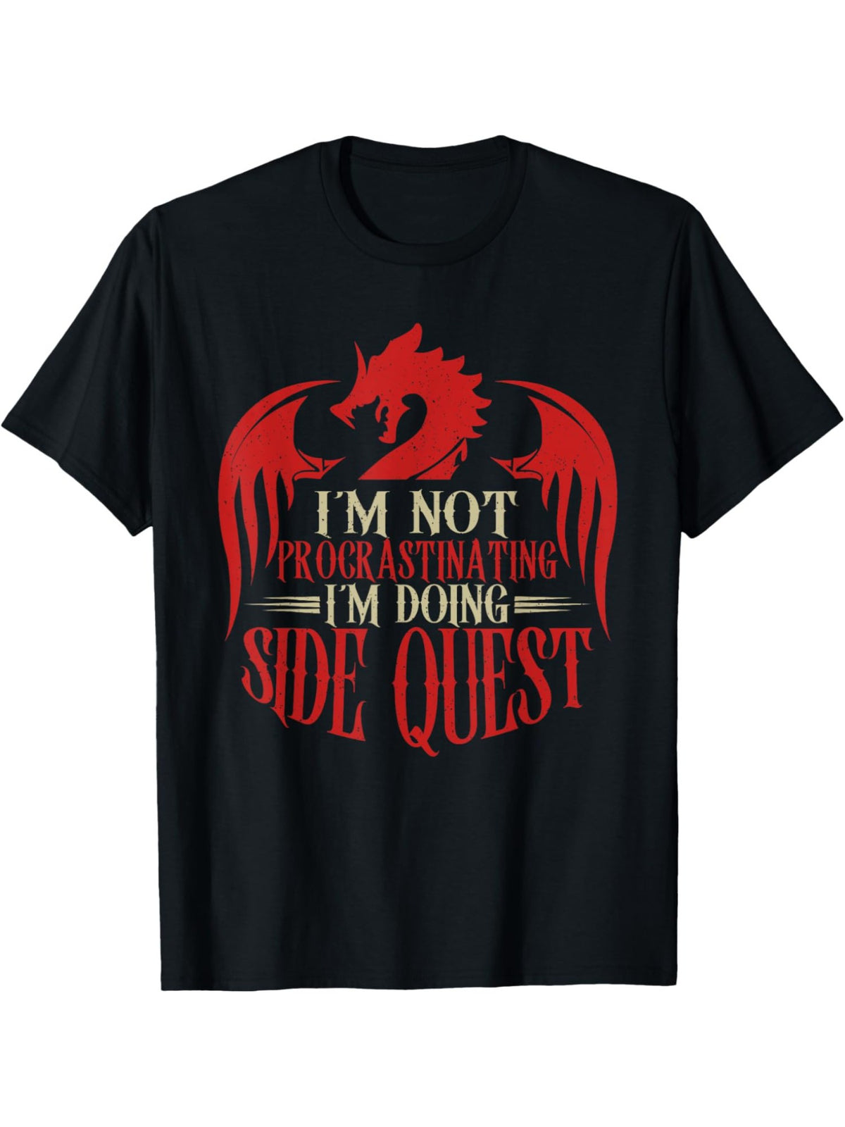 I'm Not Procrastinating I'm Doing Side Quests Funny Gamer Retro Trendy Printed T-shirt, Men'S Casual and Comfortable T-shirt Summer, Men'S Short-sleeved Top for Everyday Activities Birthday Gift to Men