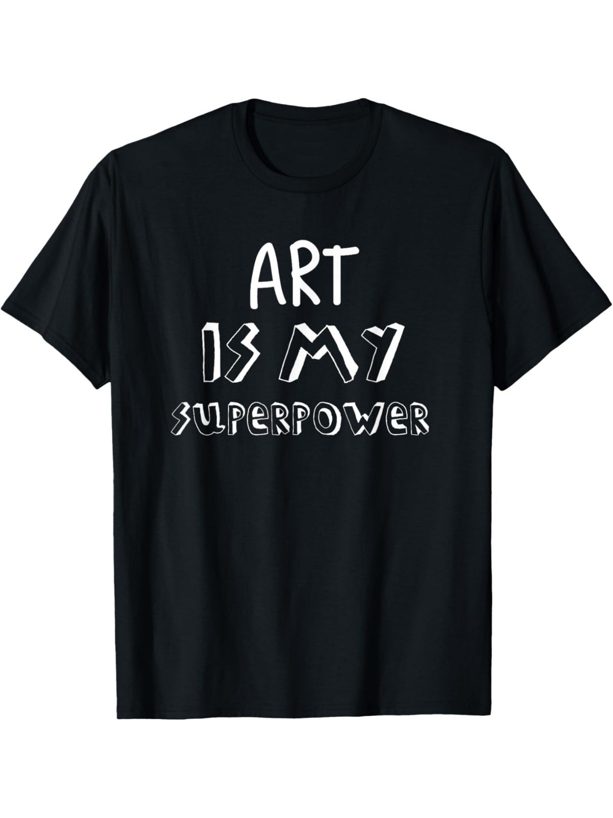Art Is My Superpower" Men's Cotton T-Shirt - Casual & Comfortable, Retro Printed Short Sleeve Tee for Summer, Perfect Gift, Birthday Gift, Everyday Activities