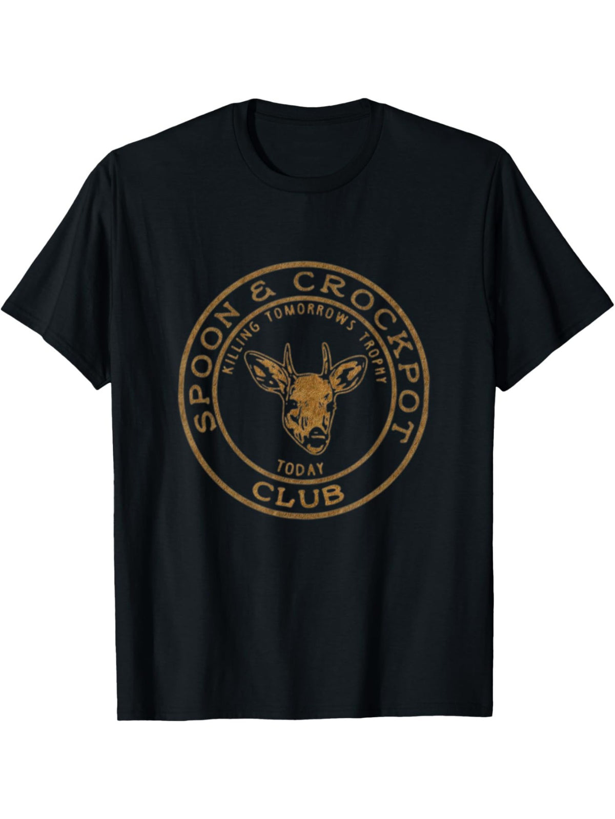 1pc EWH Spoon & Crockpot Club Men'S Casual T-Shirt - 100% Cotton Crew Neck Tee with Slight Stretch, All-Season Loose Fit, Printed Pattern Knit Fabric - Adult Sizes