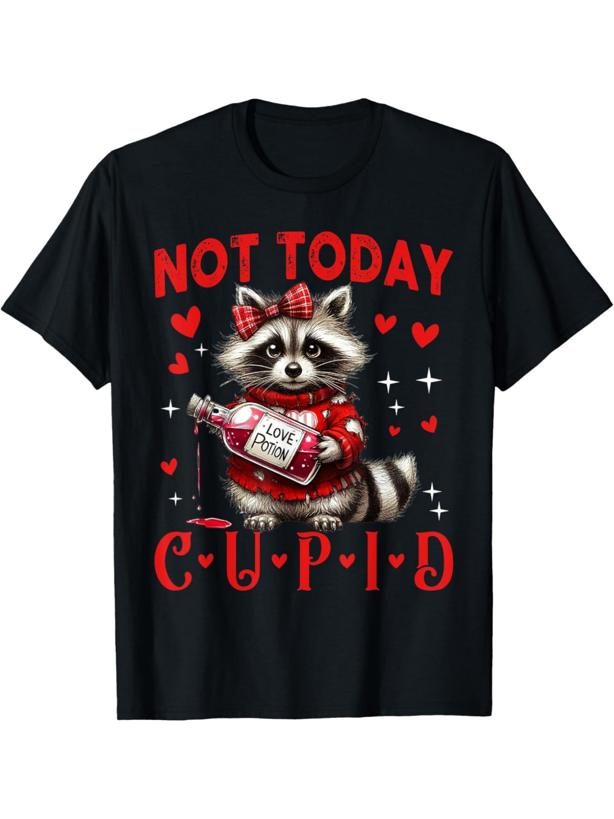 Not Today Cupid Funny Valentine'S Day Quotes Retro Trendy Printed T-shirt, Men'S Casual and Comfortable T-shirt Summer, Men'S Short-sleeved Top for Everyday Activities Birthday Gift Valentine'S Day Gift to Men