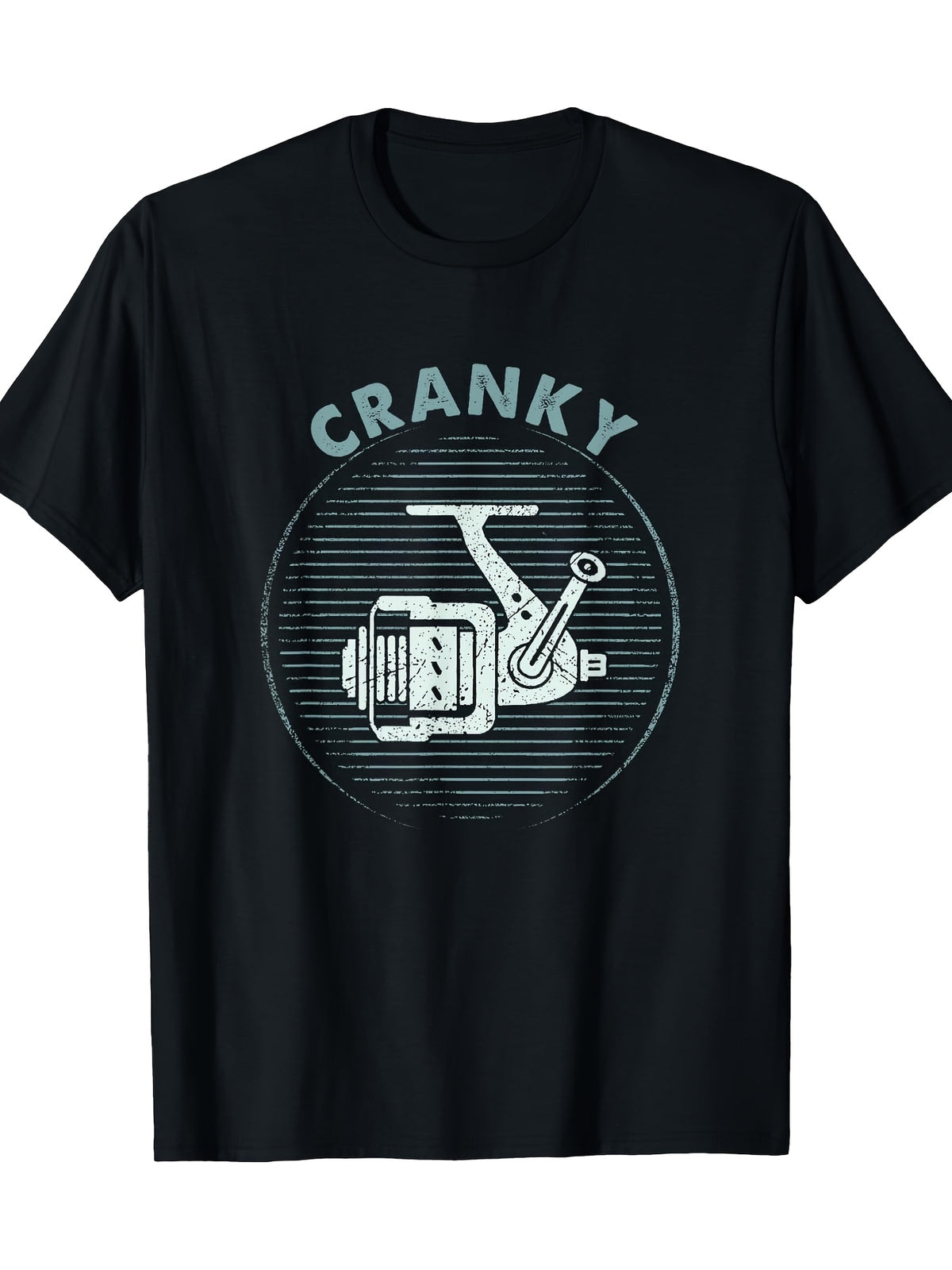 Funny Fishing Tee For Men, Cranky Fishing Tee Reel 220gT-shirt 100% cotton T-shirt