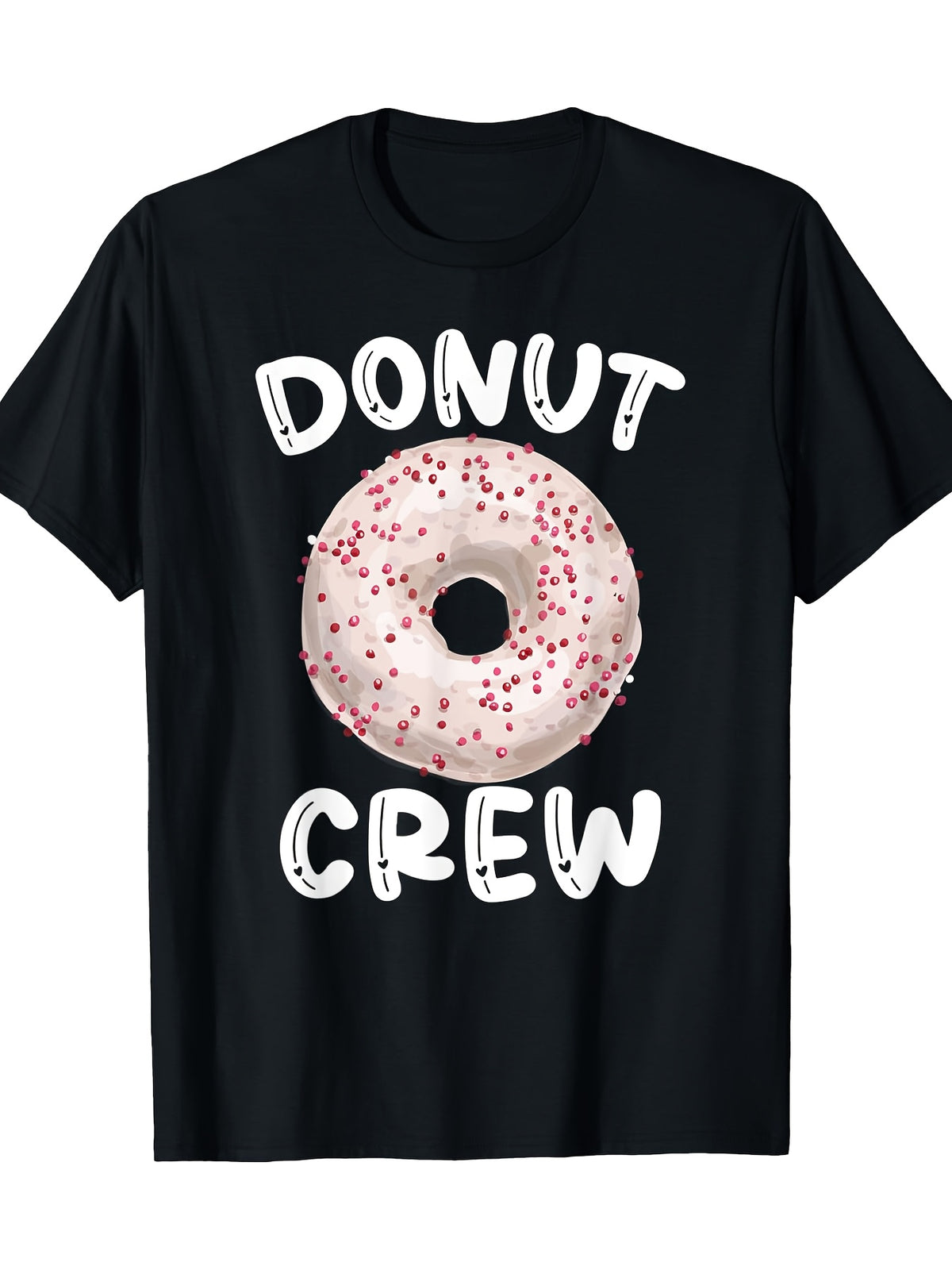 Donut Crew Pink Sprinkle Doughnut Lovers Donuts Donut FoodieT-shirt 100% 180g 5