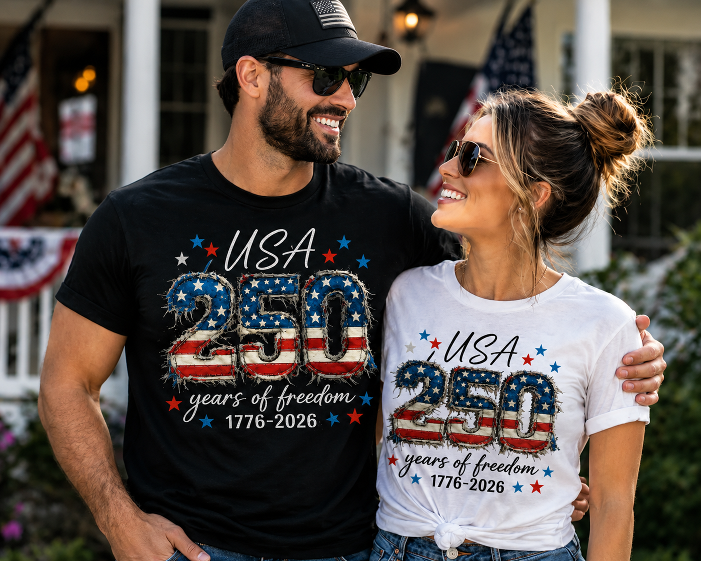 4th of July, 250th Anniversary Faux Patchwork, Independence Day Shirt TH10 170117