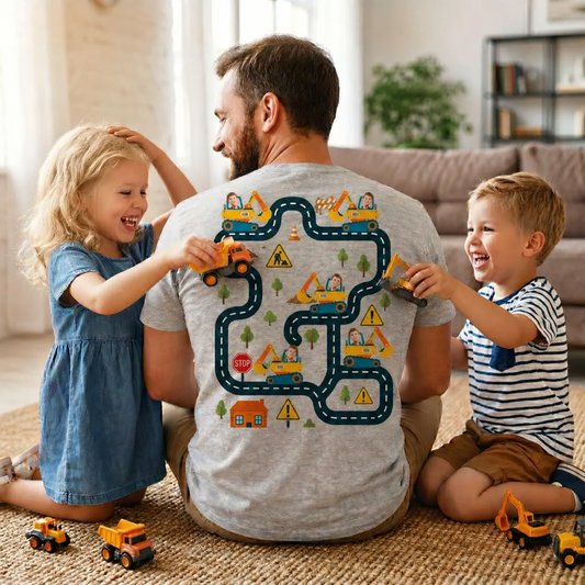 Custom Kid Photo Tired Dads Club Construction Car Track Shirt TH10 169835