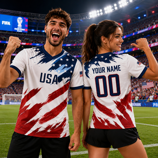 Custom Name & Number USA Soccer Jersey Shirt CH07 180088