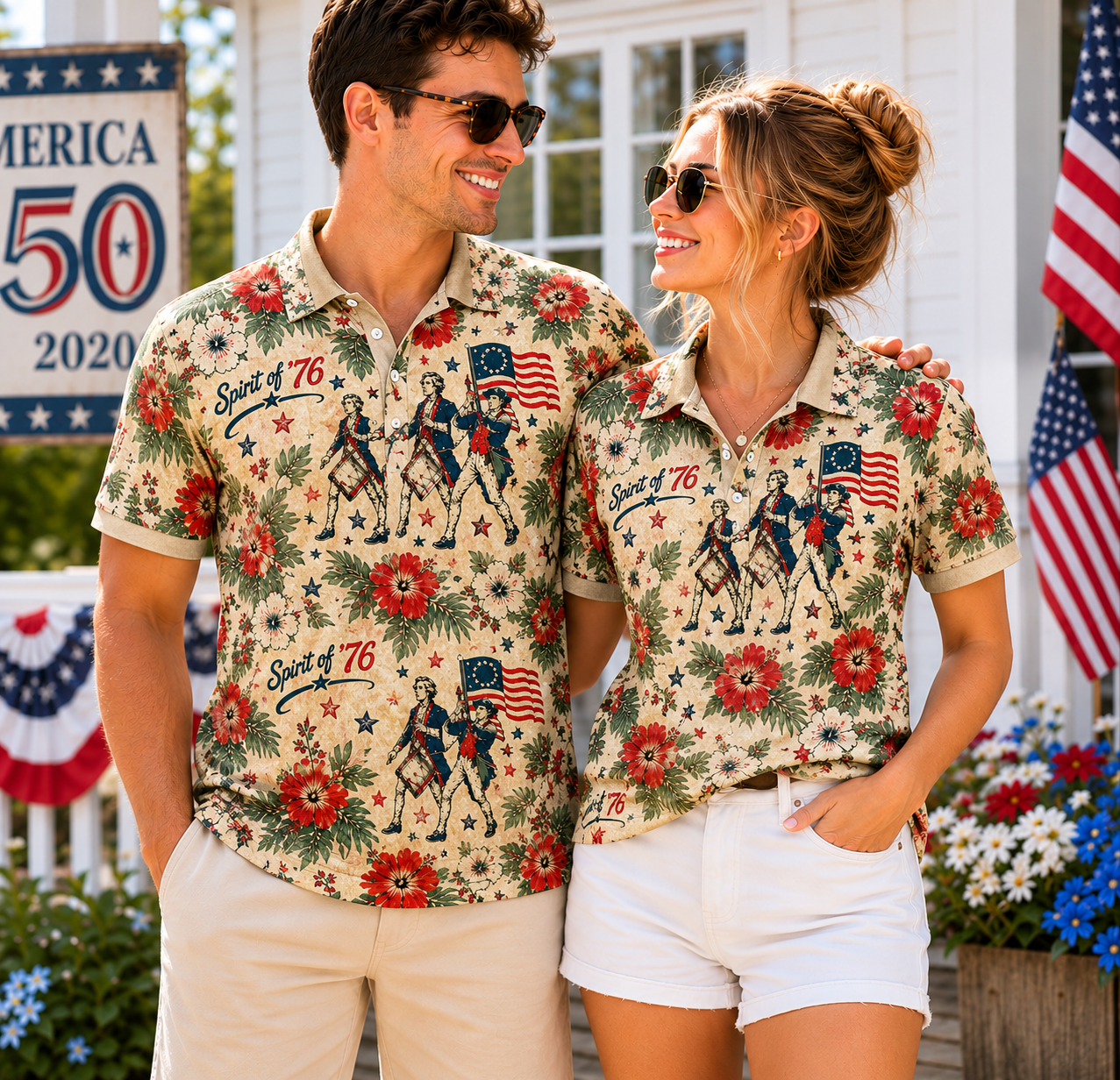 1776¨C2026 Patriotic 250 Years of America Celebration Polo Shirt CH07 911756