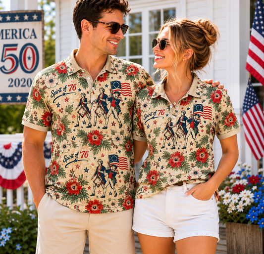 1776¨C2026 Patriotic 250 Years of America Celebration Polo Shirt CH07 911756