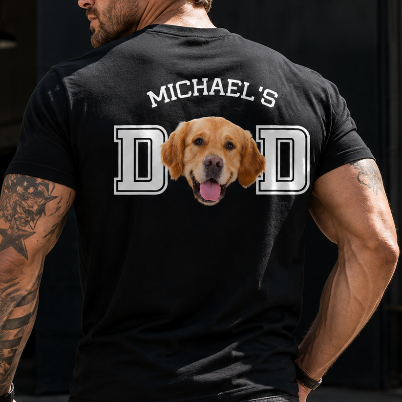 Custom Photo Dog Dad Back Shirt Gift For Dog Dad Mom CH07 911510
