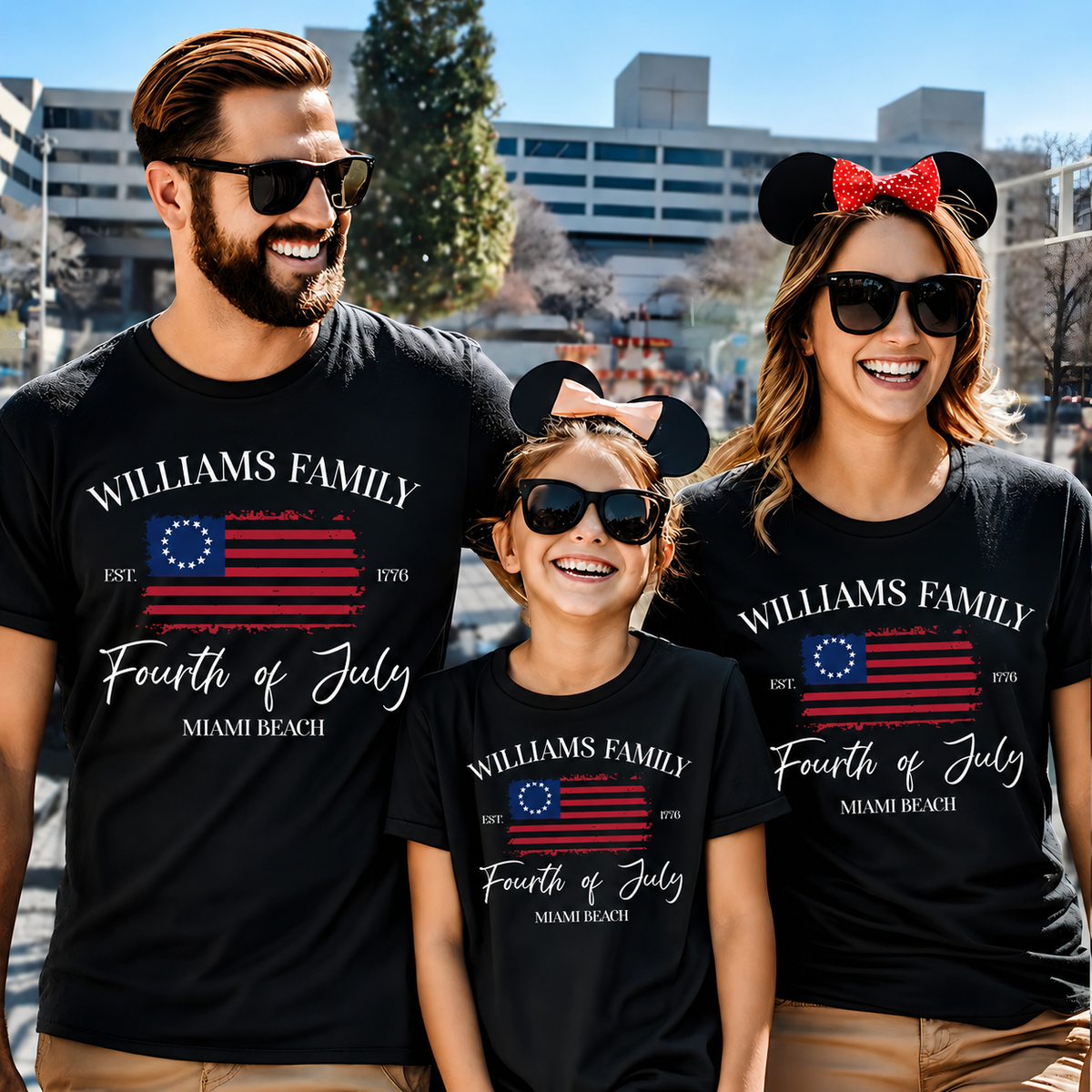 Custom Family Name 4th of July American Flag Matching Shirt LM32 669049