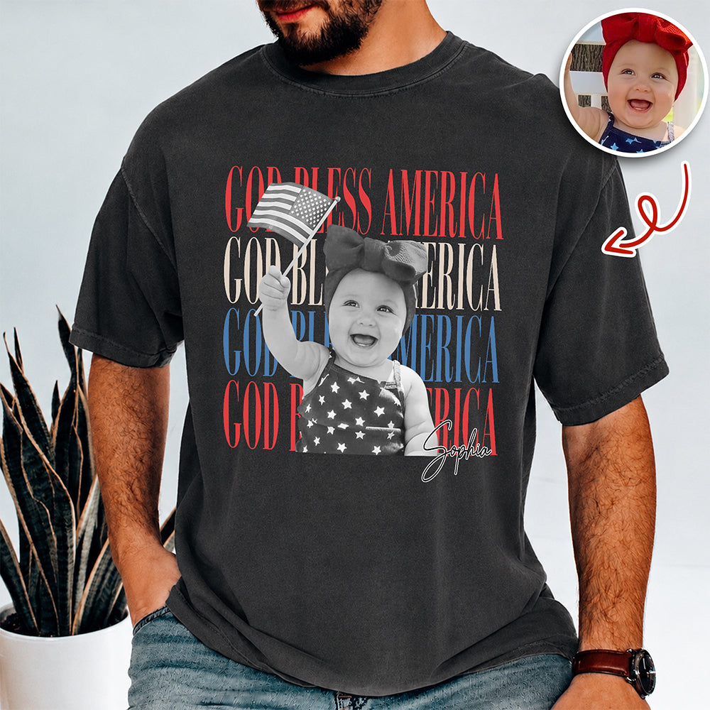 Custom Photo 250th Anniversary God Bless America Patriotic Comfort Shirt HO82 902774
