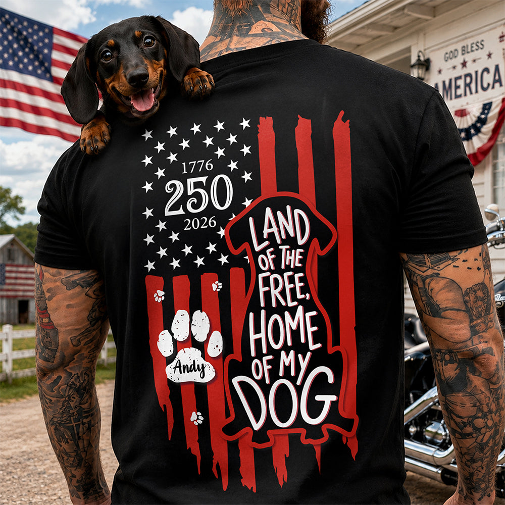 Celebrating 250 Years with My Best Friend | Patriotic Dog Dark Shirt Back HA75 921636