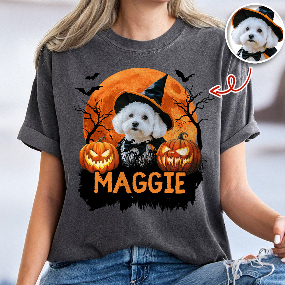 Custom Halloween Dog Photo Comfort Shirt Spooky Season Shirt Dog Lovers Halloween Gift CH07 899430