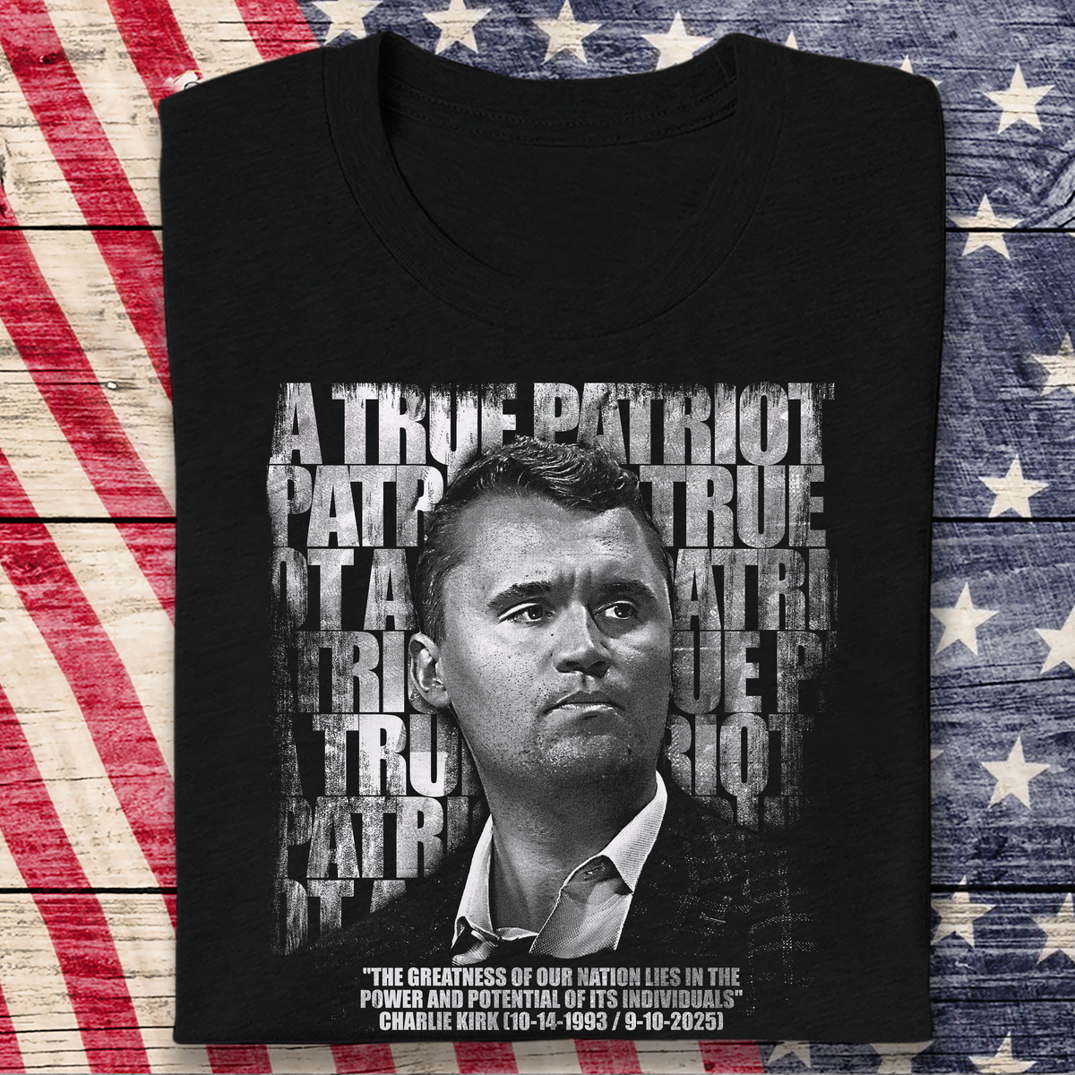 Charlie Kirk Memorial ¨C A True Patriot Tribute Remembrance Dark Shirt LM32 65525