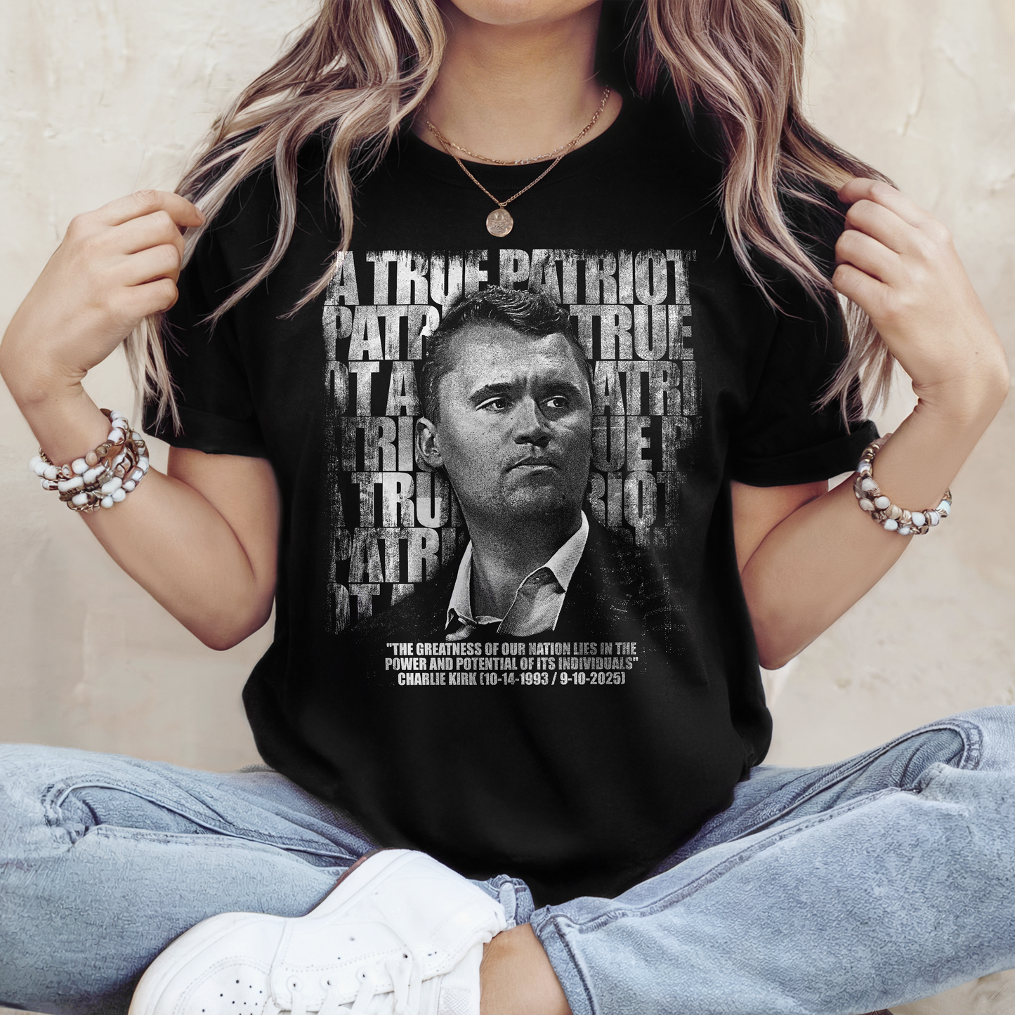 Charlie Kirk Memorial ¨C A True Patriot Tribute Remembrance Dark Shirt LM32 65525