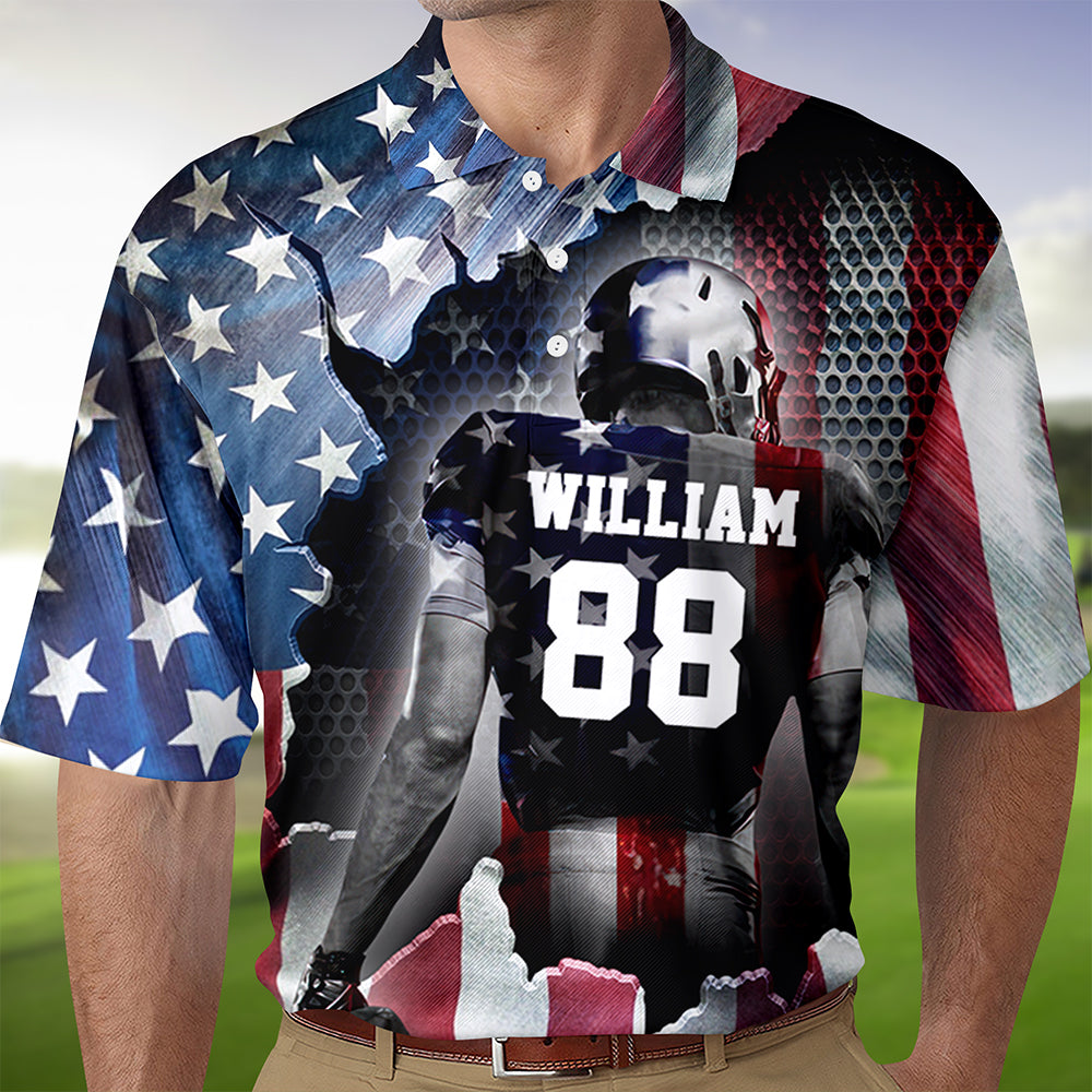 Personalized American Love Football Polo Shirt HO82 901002