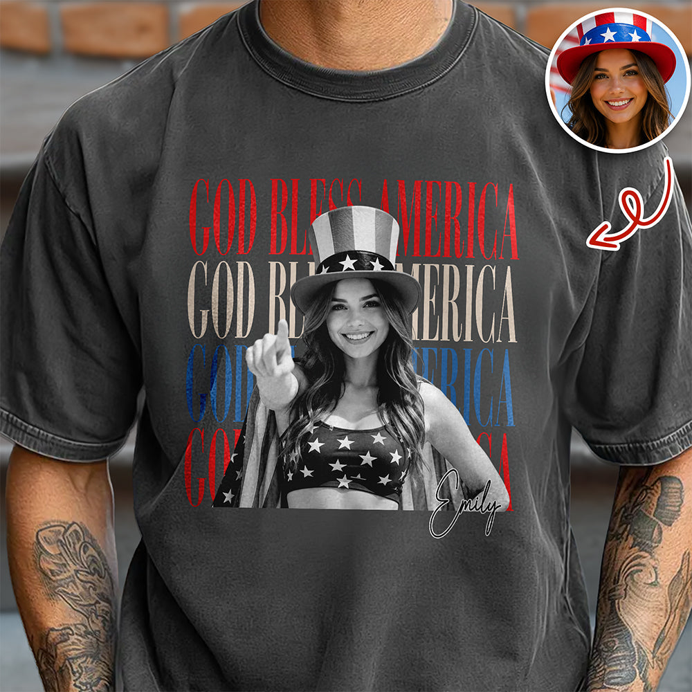 Custom Photo 250th Anniversary God Bless America Patriotic Comfort Shirt HO82 902774