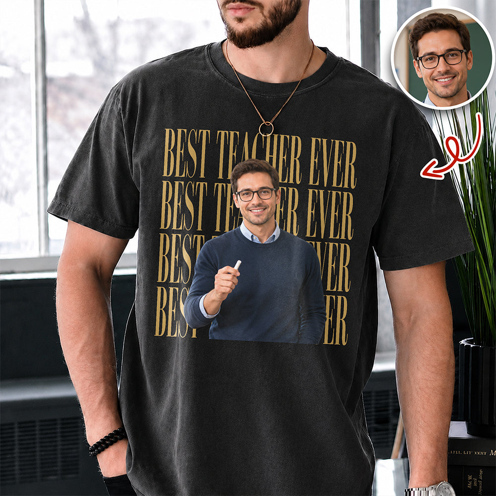 Personalized Vintage Photo Best Teacher Ever Comfort Shirt HA75 921706