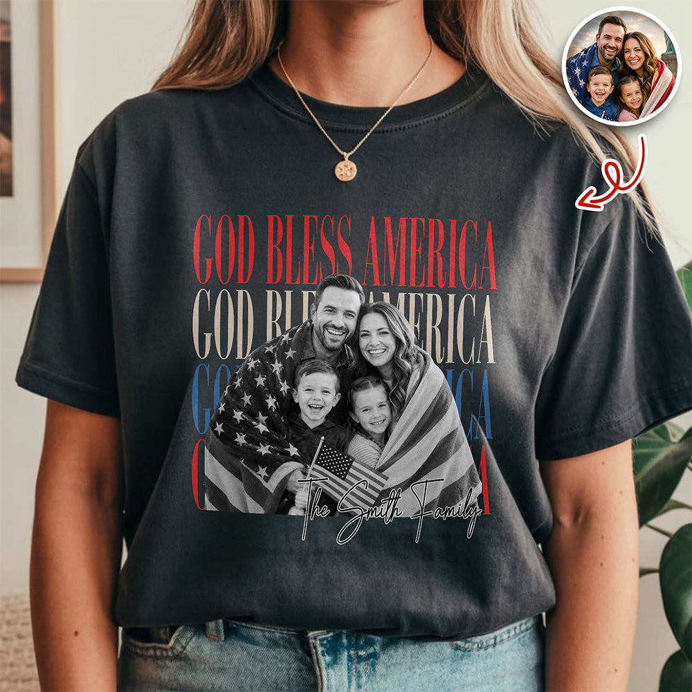 Custom Photo 250th Anniversary God Bless America Patriotic Comfort Shirt HO82 902774