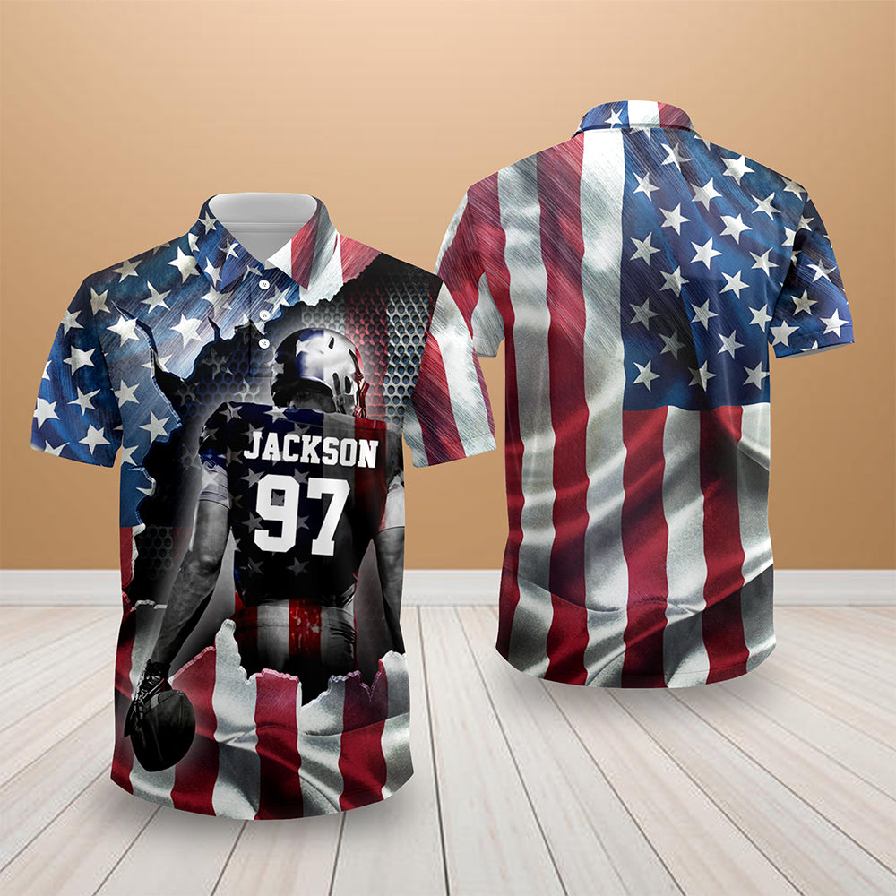 Personalized American Love Football Polo Shirt HO82 901002