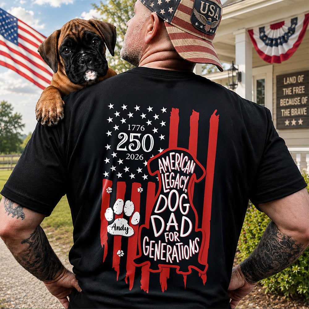 Celebrating 250 Years with My Best Friend | Patriotic Dog Dark Shirt Back HA75 921636