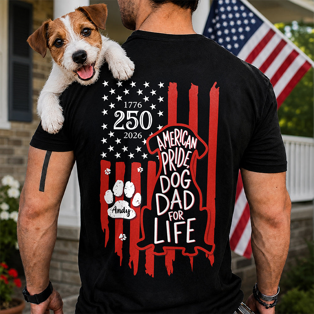 Celebrating 250 Years with My Best Friend | Patriotic Dog Dark Shirt Back HA75 921636