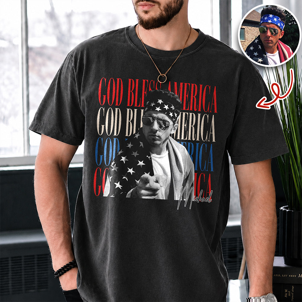 Custom Photo 250th Anniversary God Bless America Patriotic Comfort Shirt HO82 902774