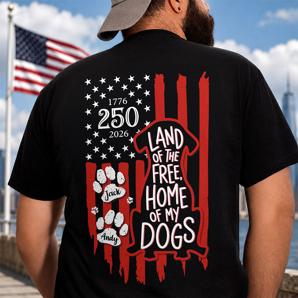 Celebrating 250 Years with My Best Friend | Patriotic Dog Dark Shirt Back HA75 921636