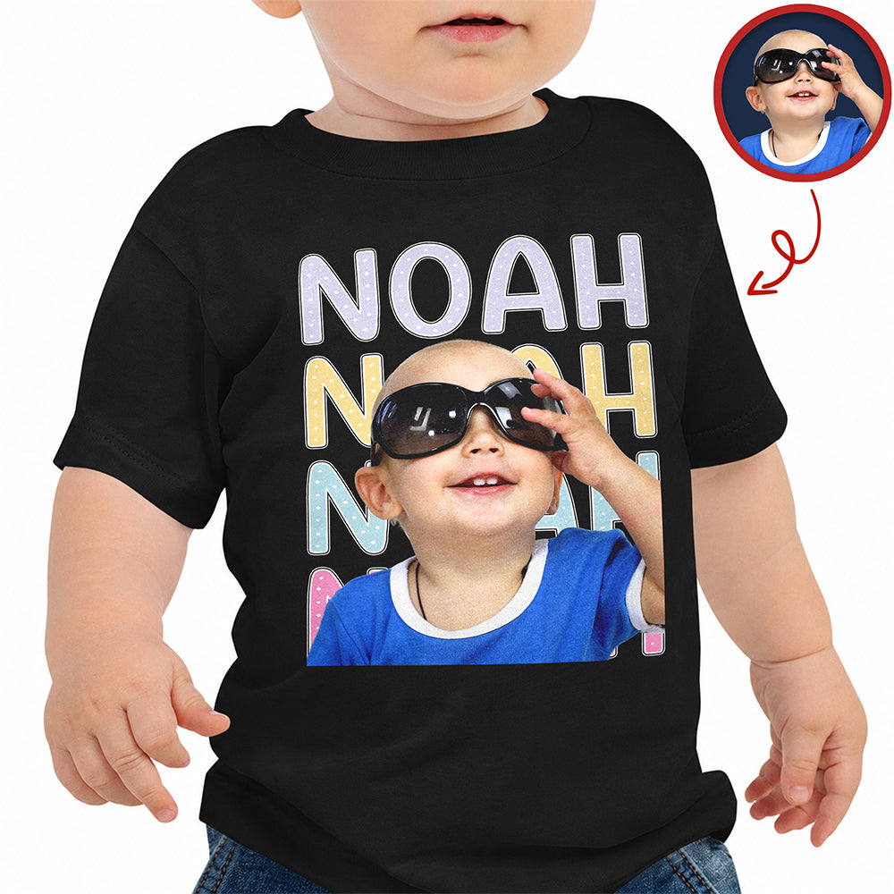 Custom Photo Kids Shirt, Personalized Name Toddler Shirt Cute Back To School Gift, Birthday Gift for Kids LM32 669369