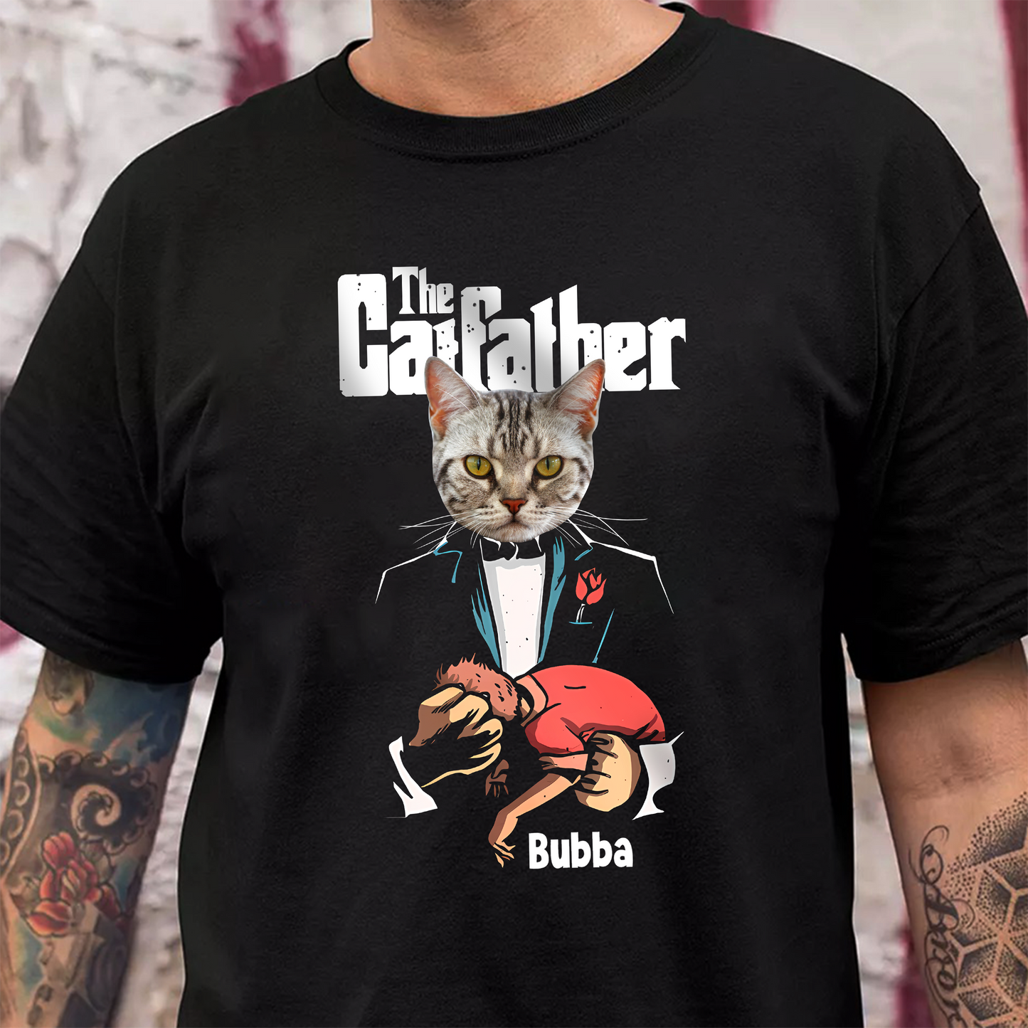 Custom Cat Face Photo The Catfather Shirt Personalized Gift For Dad HO82 893848